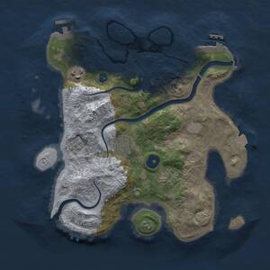 Thumbnail Rust Map: Procedural Map, Size: 3000, Seed: 100, 9 Monuments
