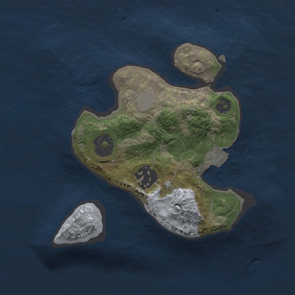 Rust Map: Procedural Map, Size: 2000, Seed: 6738, 4 Monuments