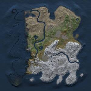 Thumbnail Rust Map: Procedural Map, Size: 3500, Seed: 9, 12 Monuments