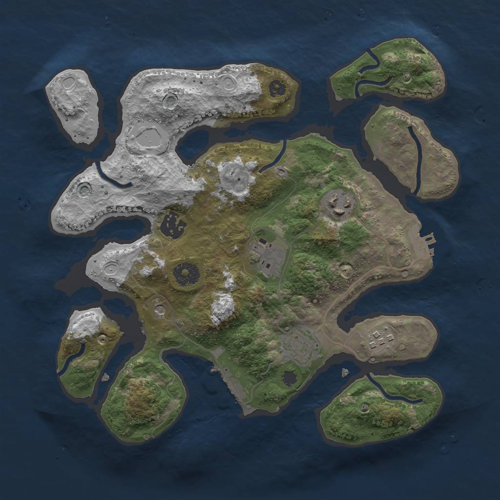 Rust Map: Procedural Map, Size: 3000, Seed: 8, 13 Monuments