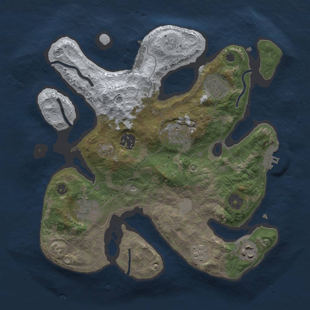 Rust Map: Procedural Map, Size: 3000, Seed: 19305, 15 Monuments