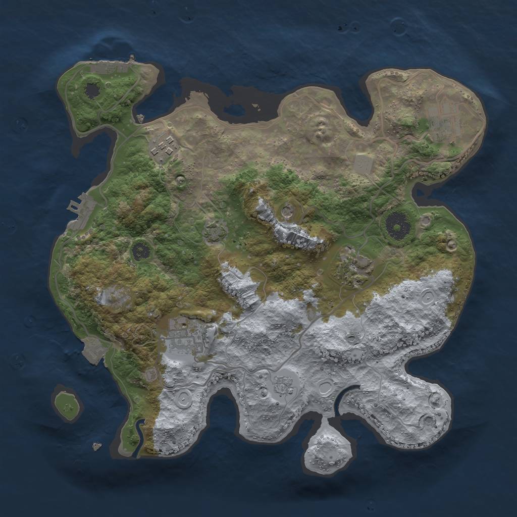 Rust Map: Procedural Map, Size: 3000, Seed: 50000, 12 Monuments