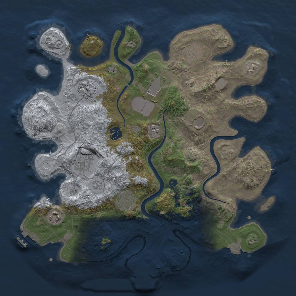 Rust Map: Procedural Map, Size: 3500, Seed: 5648474, 15 Monuments