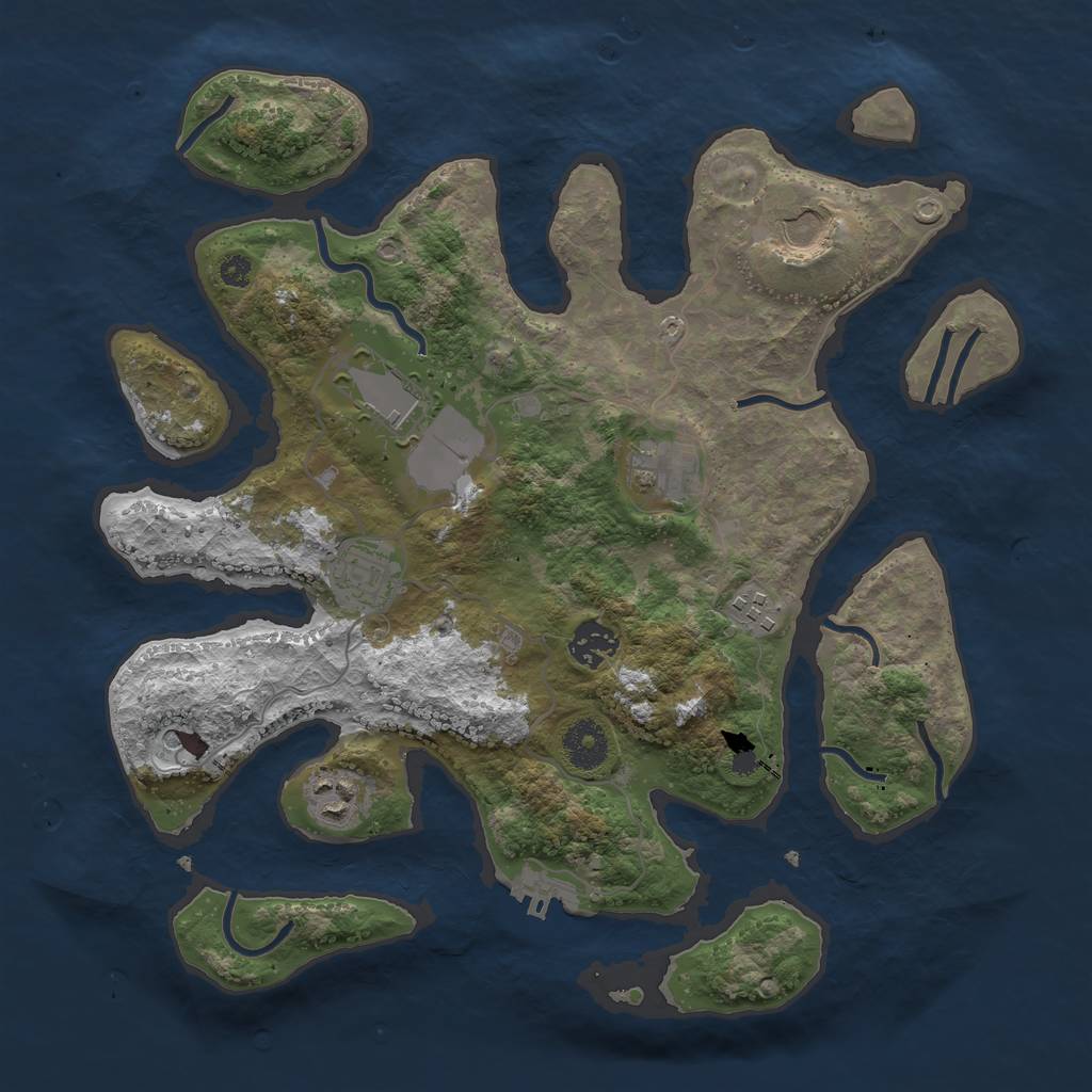 Rust Map: Procedural Map, Size: 3500, Seed: 567, 11 Monuments