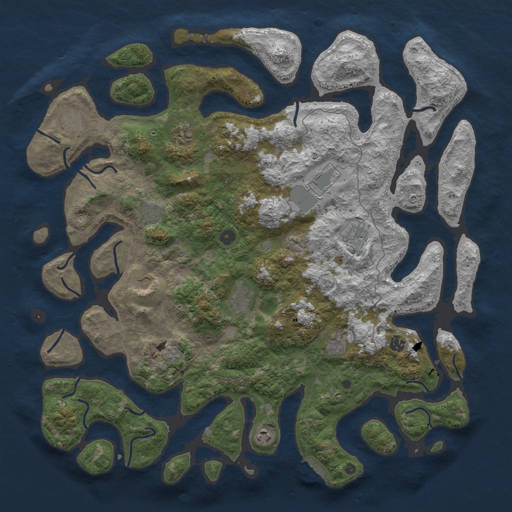 Rust Map: Procedural Map, Size: 5000, Seed: 2948, 15 Monuments