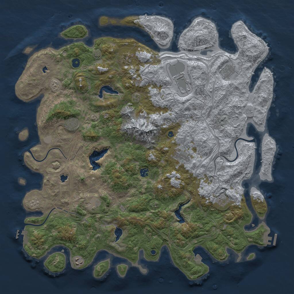 Rust Map: Procedural Map, Size: 5000, Seed: 2948, 16 Monuments