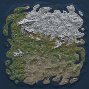 Thumbnail Rust Map: Procedural Map, Size: 6000, Seed: 13825, 19 Monuments