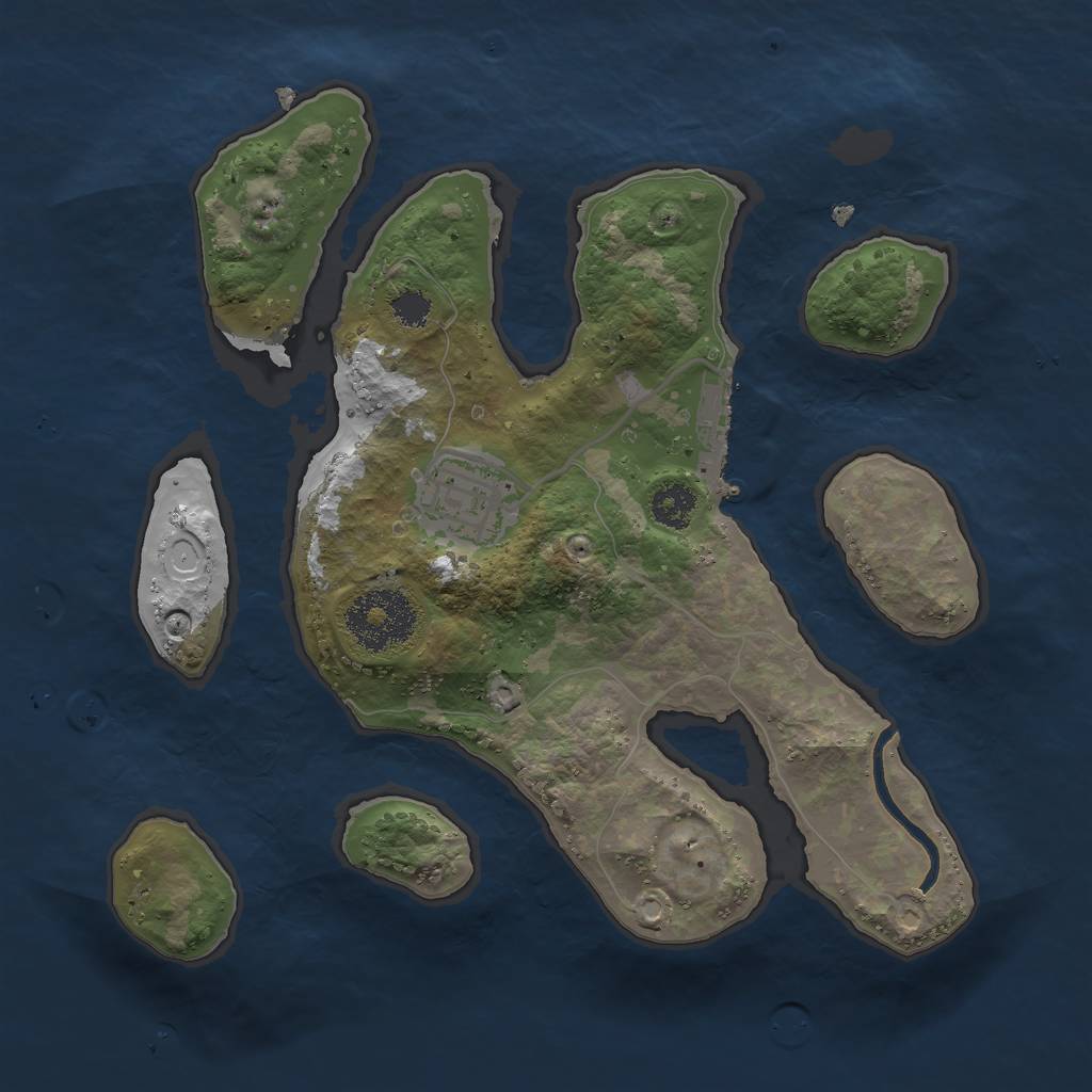 Rust Map: Procedural Map, Size: 2500, Seed: 2, 10 Monuments