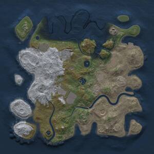 Thumbnail Rust Map: Procedural Map, Size: 3500, Seed: 12345, 12 Monuments
