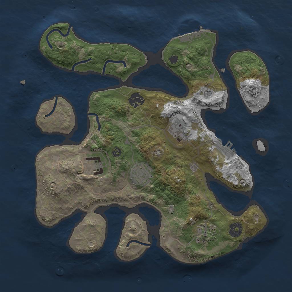 Rust Map: Procedural Map, Size: 3000, Seed: 40, 13 Monuments