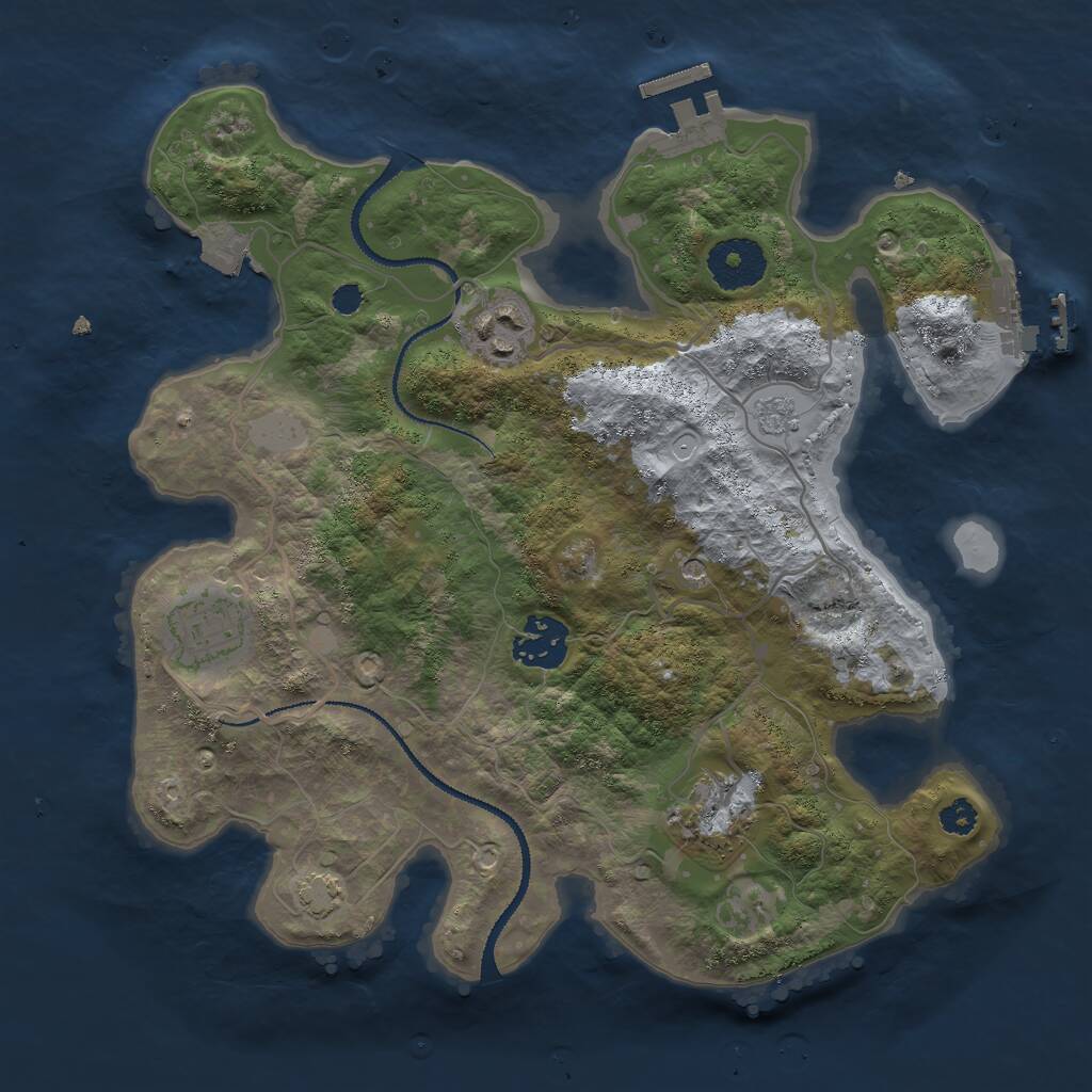 Rust Map: Procedural Map, Size: 3000, Seed: 40, 10 Monuments