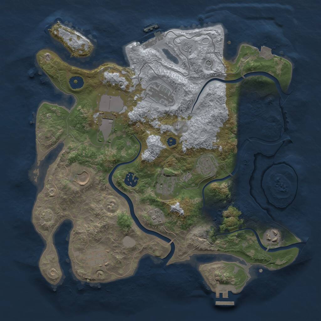 Rust Map: Procedural Map, Size: 3500, Seed: 17788, 15 Monuments