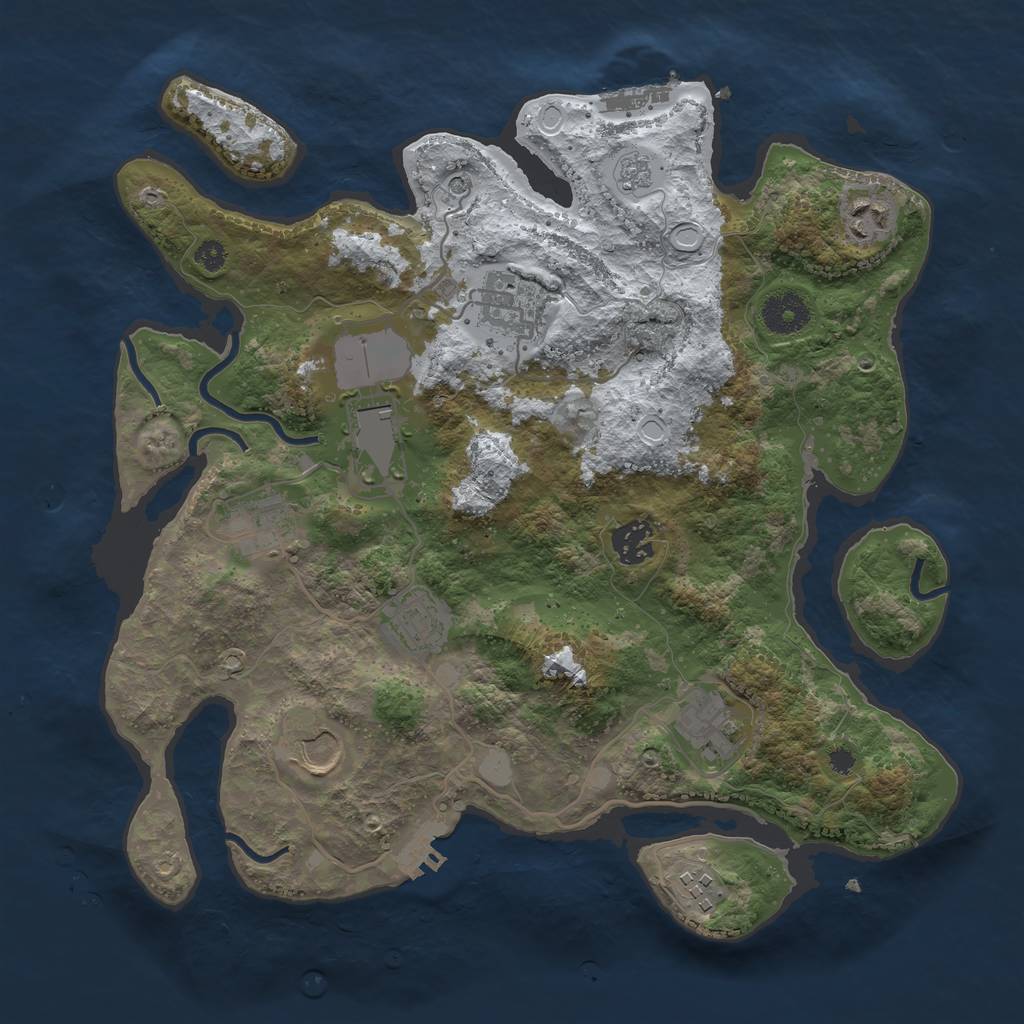 Rust Map: Procedural Map, Size: 3500, Seed: 17788, 18 Monuments