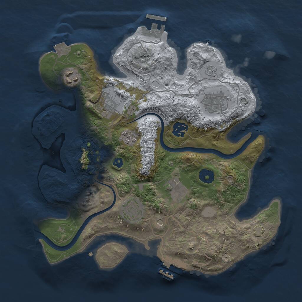 Rust Map: Procedural Map, Size: 3000, Seed: 13825, 13 Monuments