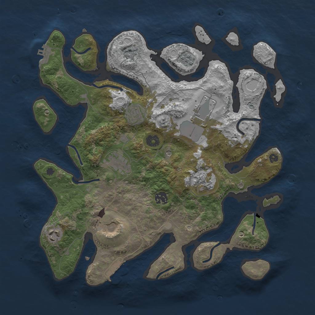 Rust Map: Procedural Map, Size: 3600, Seed: 777, 19 Monuments