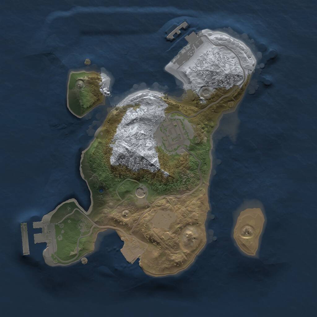 Rust Map: Procedural Map, Size: 2000, Seed: 1, 5 Monuments