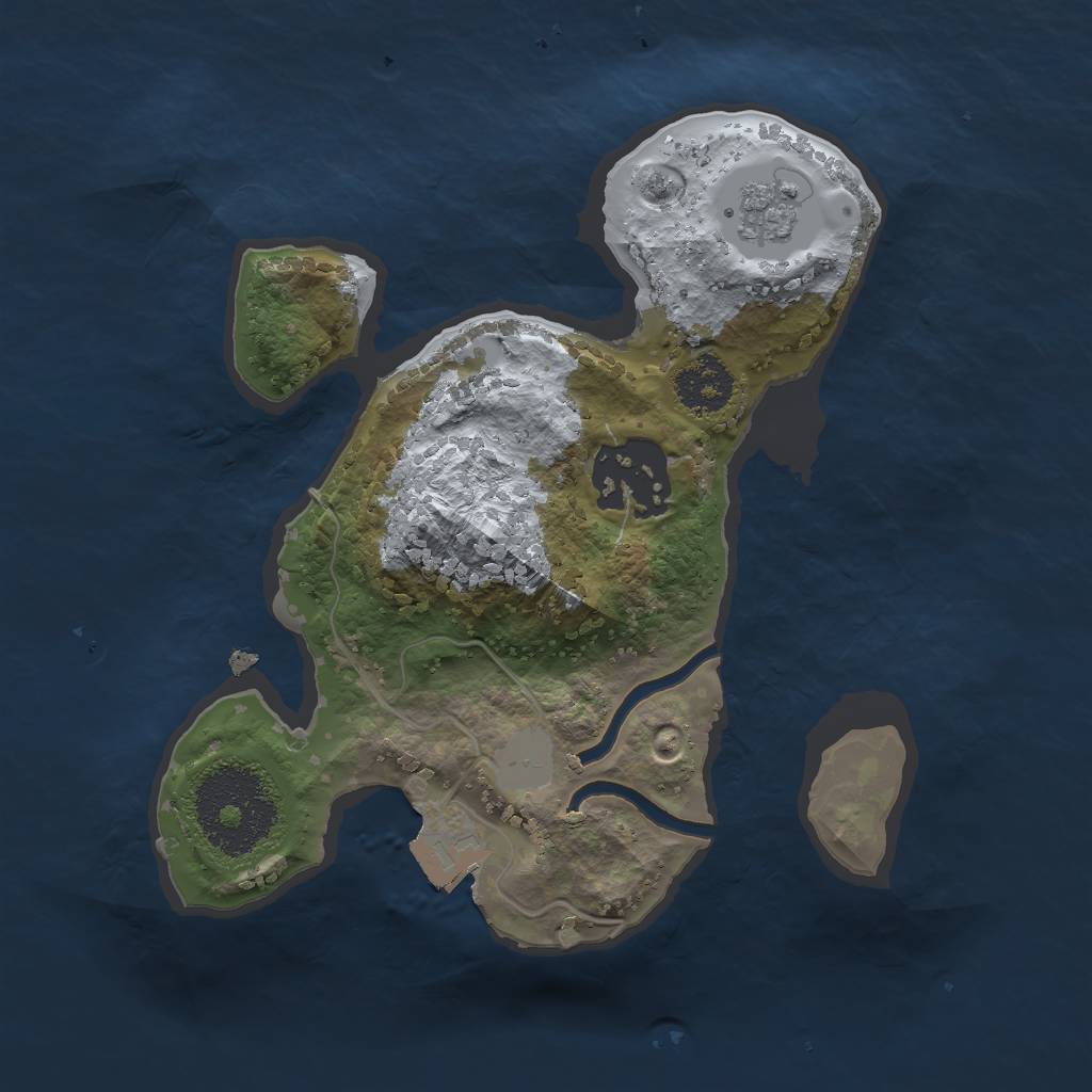 Rust Map: Procedural Map, Size: 2000, Seed: 1, 5 Monuments