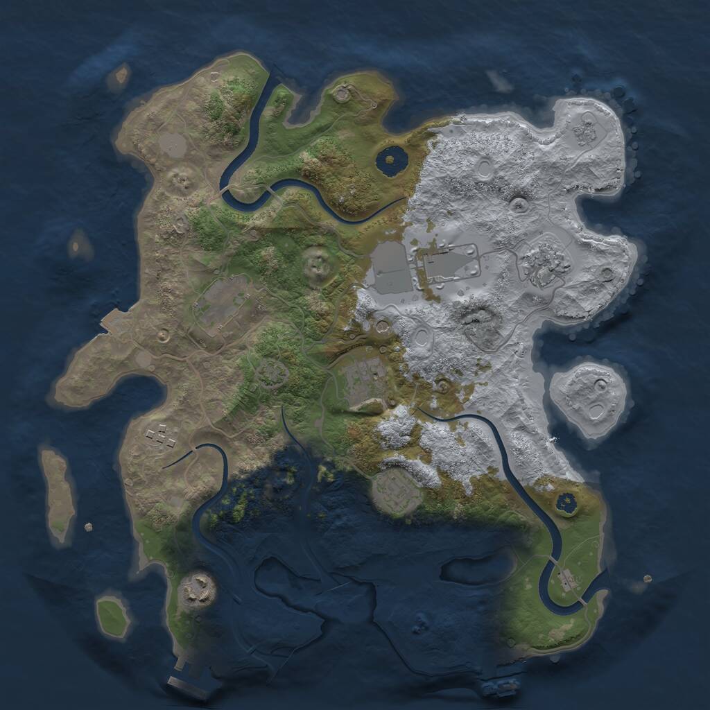 Rust Map: Procedural Map, Size: 3500, Seed: 68, 13 Monuments