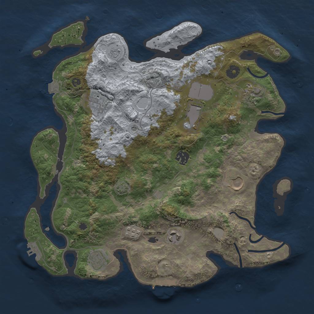 Rust Map: Procedural Map, Size: 3500, Seed: 276, 16 Monuments