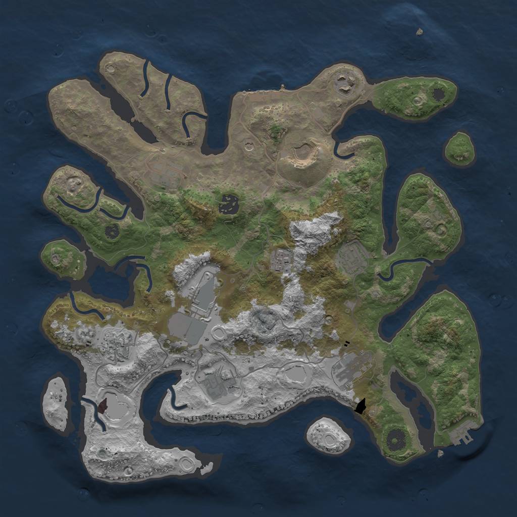 Rust Map: Procedural Map, Size: 3700, Seed: 28122019, 18 Monuments