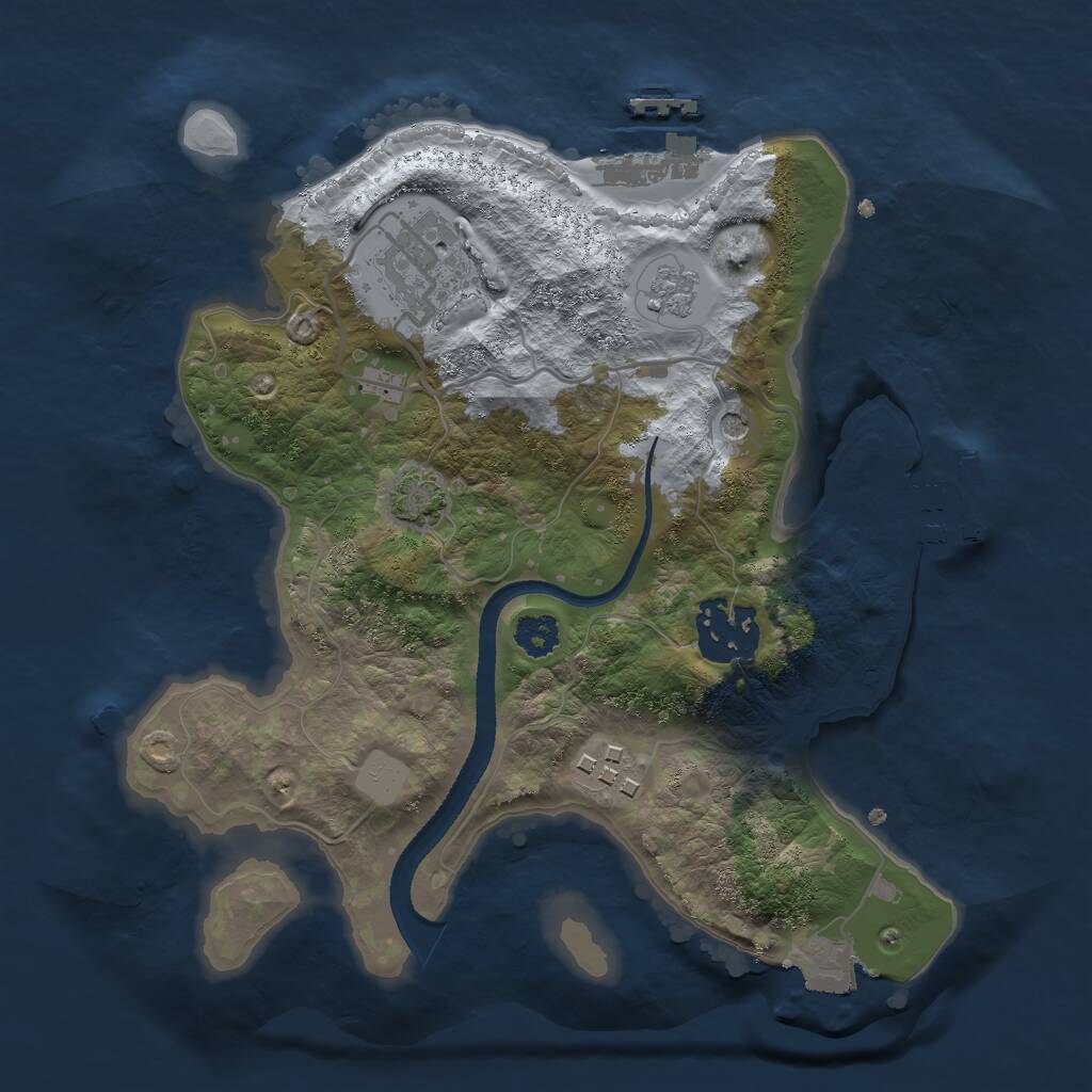 Rust Map: Procedural Map, Size: 2500, Seed: 353, 9 Monuments