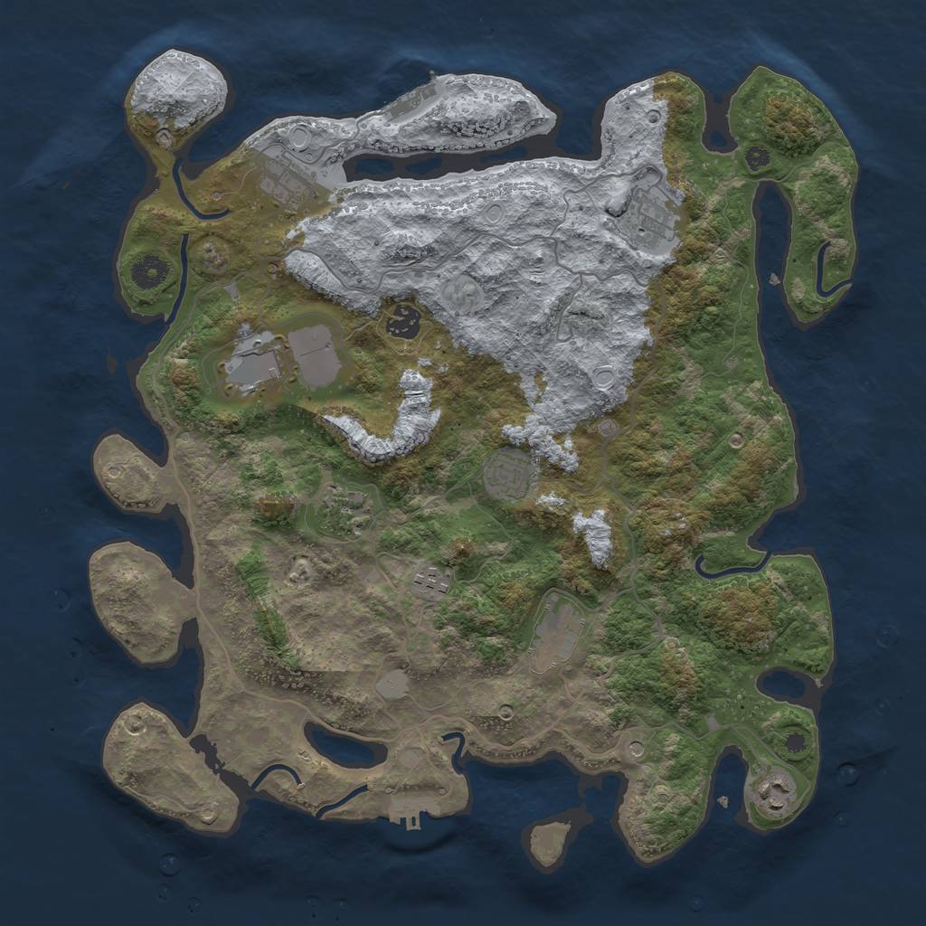 Rust Map: Procedural Map, Size: 4000, Seed: 3169, 15 Monuments