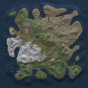 Thumbnail Rust Map: Procedural Map, Size: 3500, Seed: 110, 18 Monuments