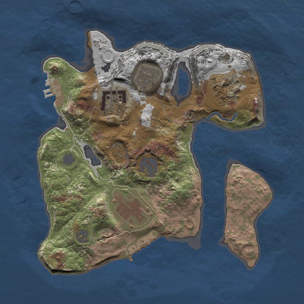 Rust Map: Procedural Map, Size: 2300, Seed: 1, 10 Monuments