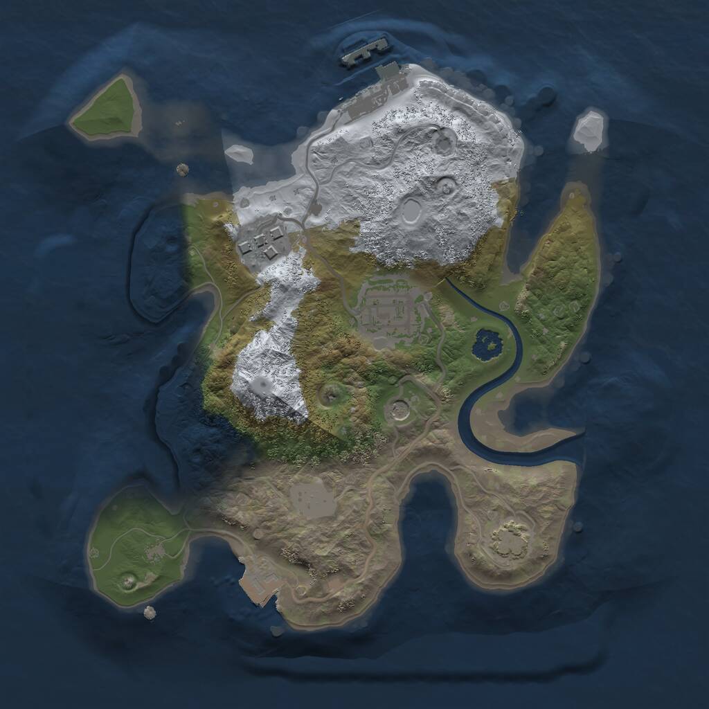 Rust Map: Procedural Map, Size: 2300, Seed: 1, 6 Monuments