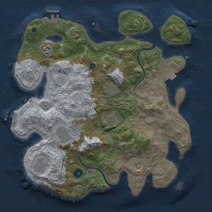 Thumbnail Rust Map: Procedural Map, Size: 3500, Seed: 27, 13 Monuments