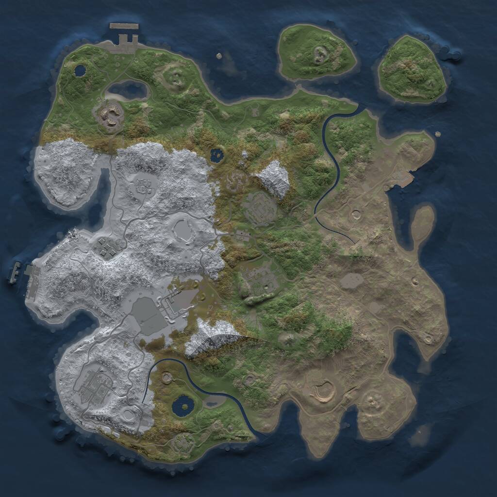 Rust Map: Procedural Map, Size: 3500, Seed: 27, 13 Monuments