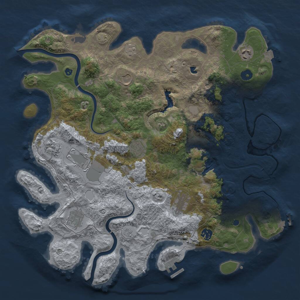 Rust Map: Procedural Map, Size: 4000, Seed: 949358161, 15 Monuments