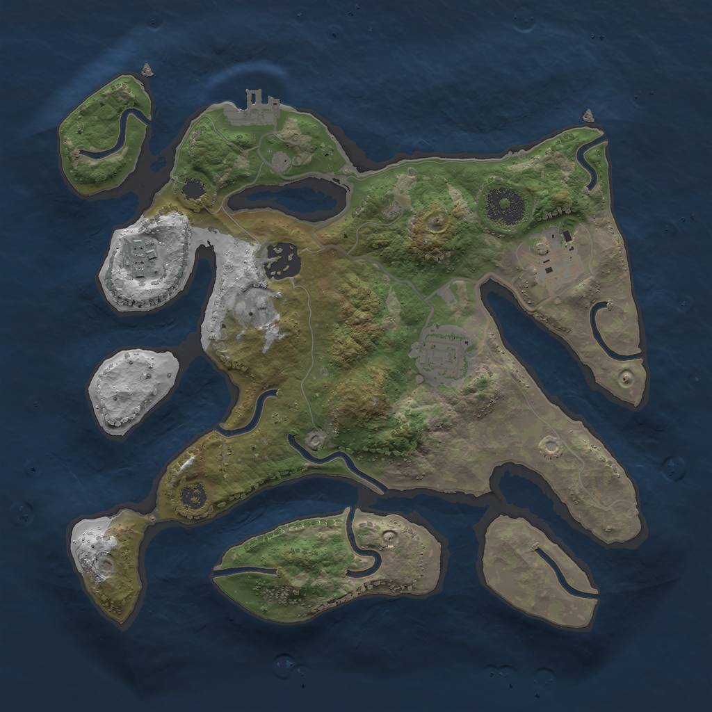 Rust Map: Procedural Map, Size: 2800, Seed: 201899142, 7 Monuments