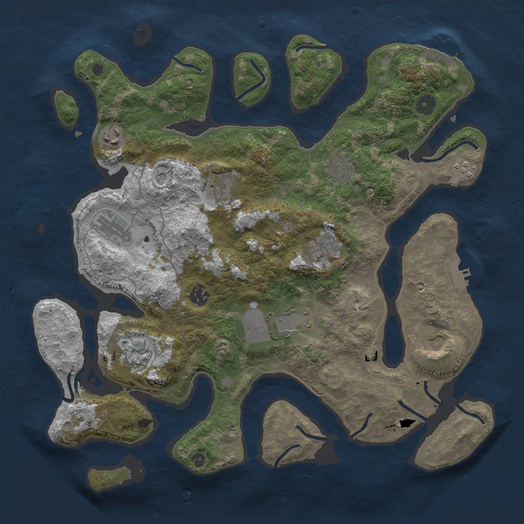 Rust Map: Procedural Map, Size: 4000, Seed: 591519, 15 Monuments