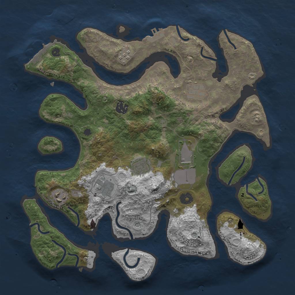 Rust Map: Procedural Map, Size: 3500, Seed: 2546, 18 Monuments