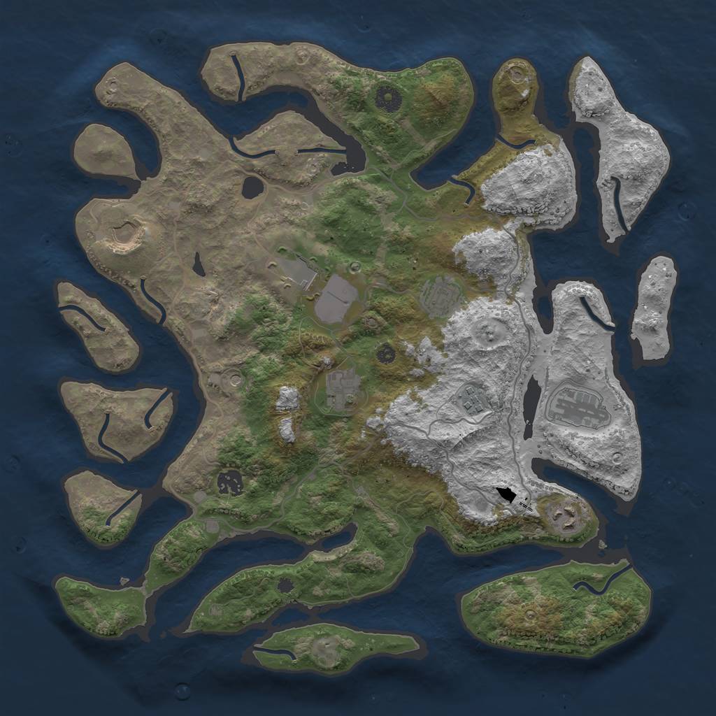 Rust Map: Procedural Map, Size: 4000, Seed: 413784682, 11 Monuments