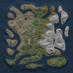 Thumbnail Rust Map: Procedural Map, Size: 4000, Seed: 413784682, 11 Monuments