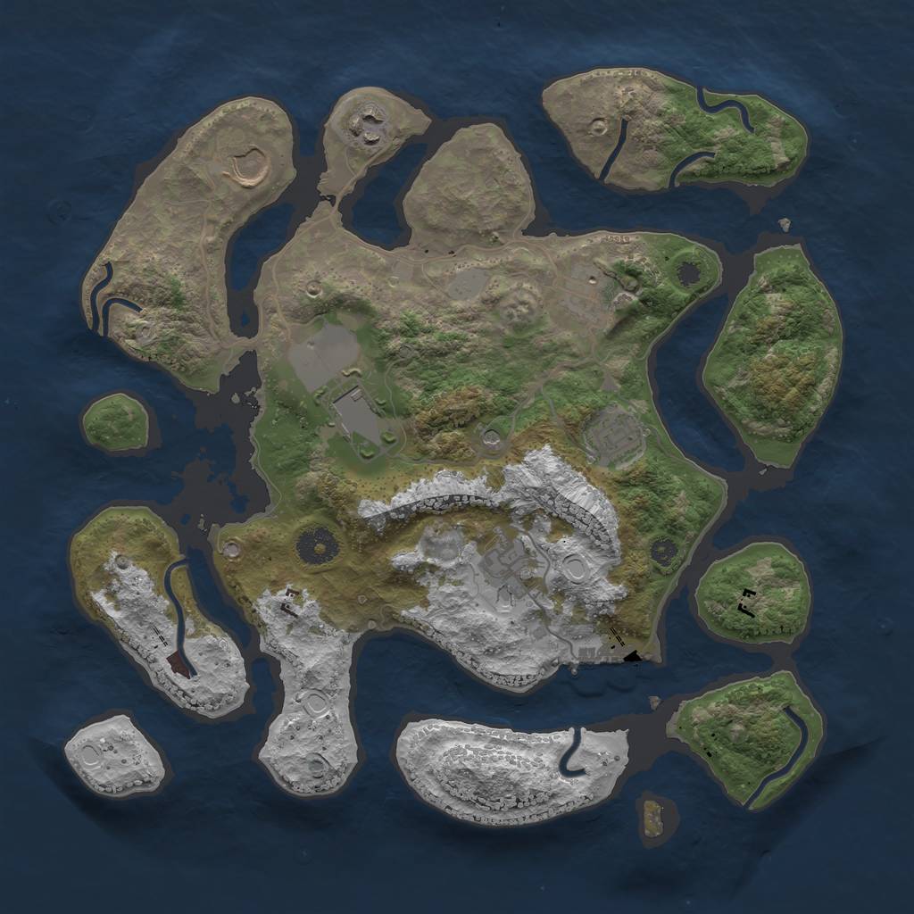 Rust Map: Procedural Map, Size: 3500, Seed: 2006, 13 Monuments