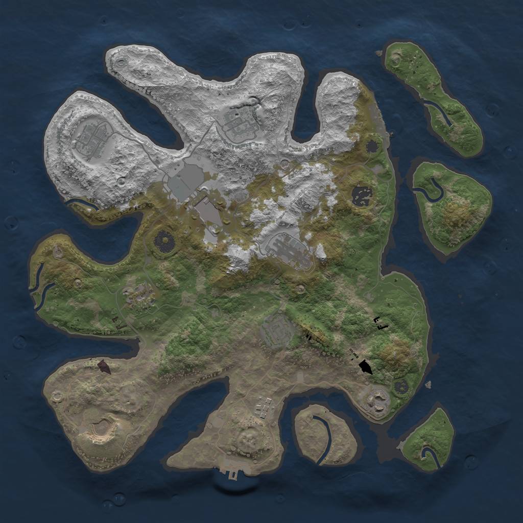 Rust Map: Procedural Map, Size: 3700, Seed: 178965220, 15 Monuments