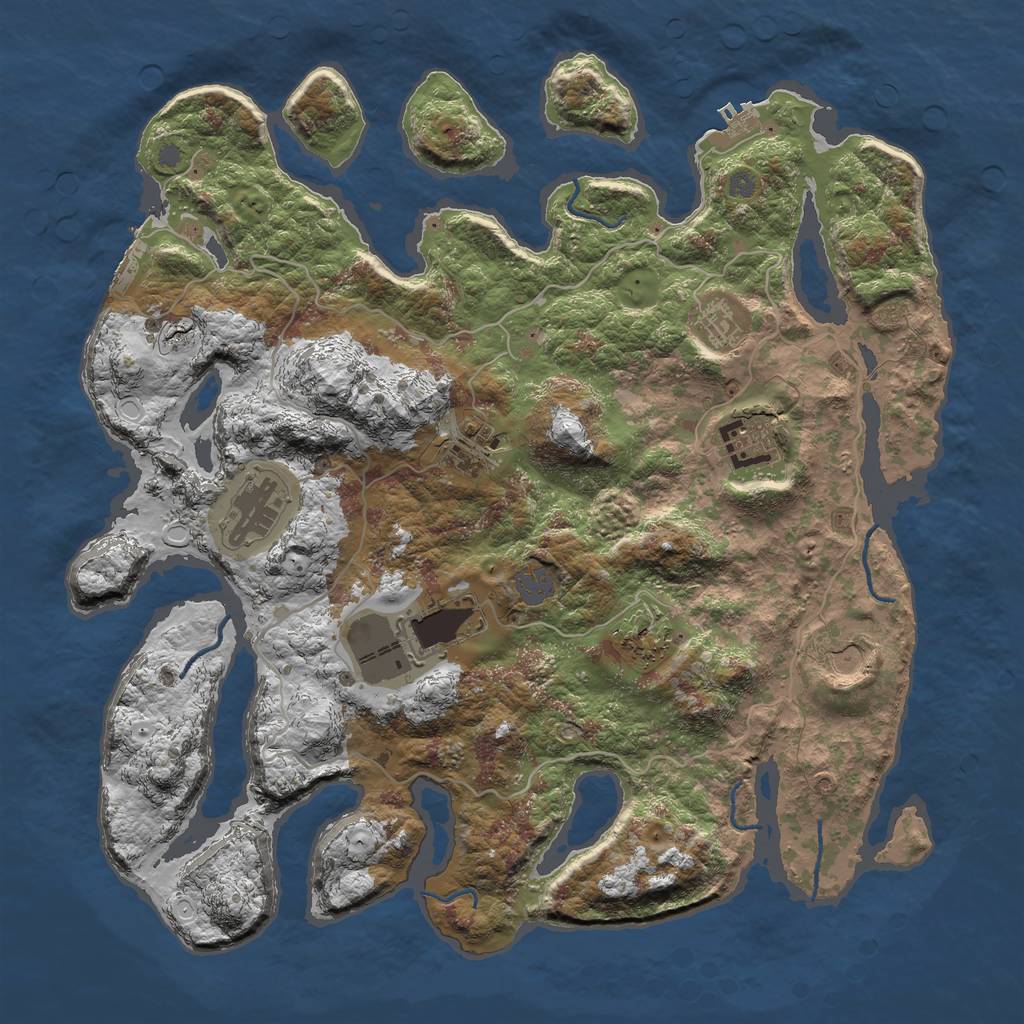 Rust Map: Procedural Map, Size: 4000, Seed: 505652705, 14 Monuments