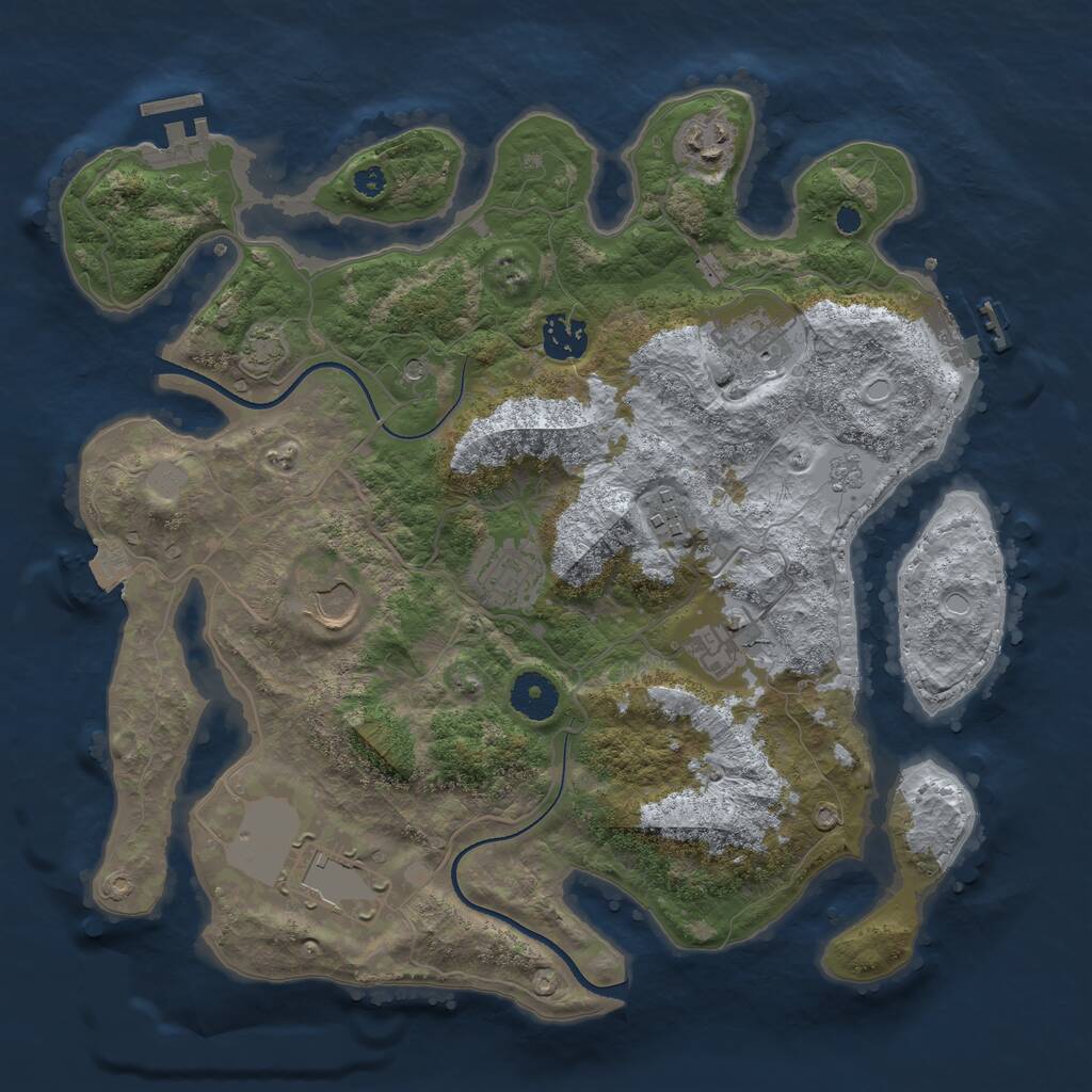 Rust Map: Procedural Map, Size: 3500, Seed: 552, 14 Monuments