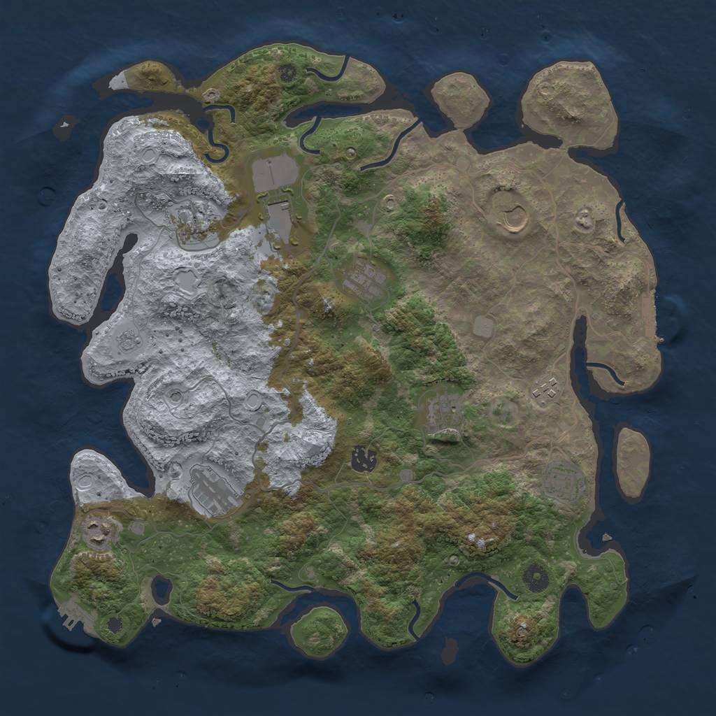 Rust Map: Procedural Map, Size: 4000, Seed: 120698619, 17 Monuments