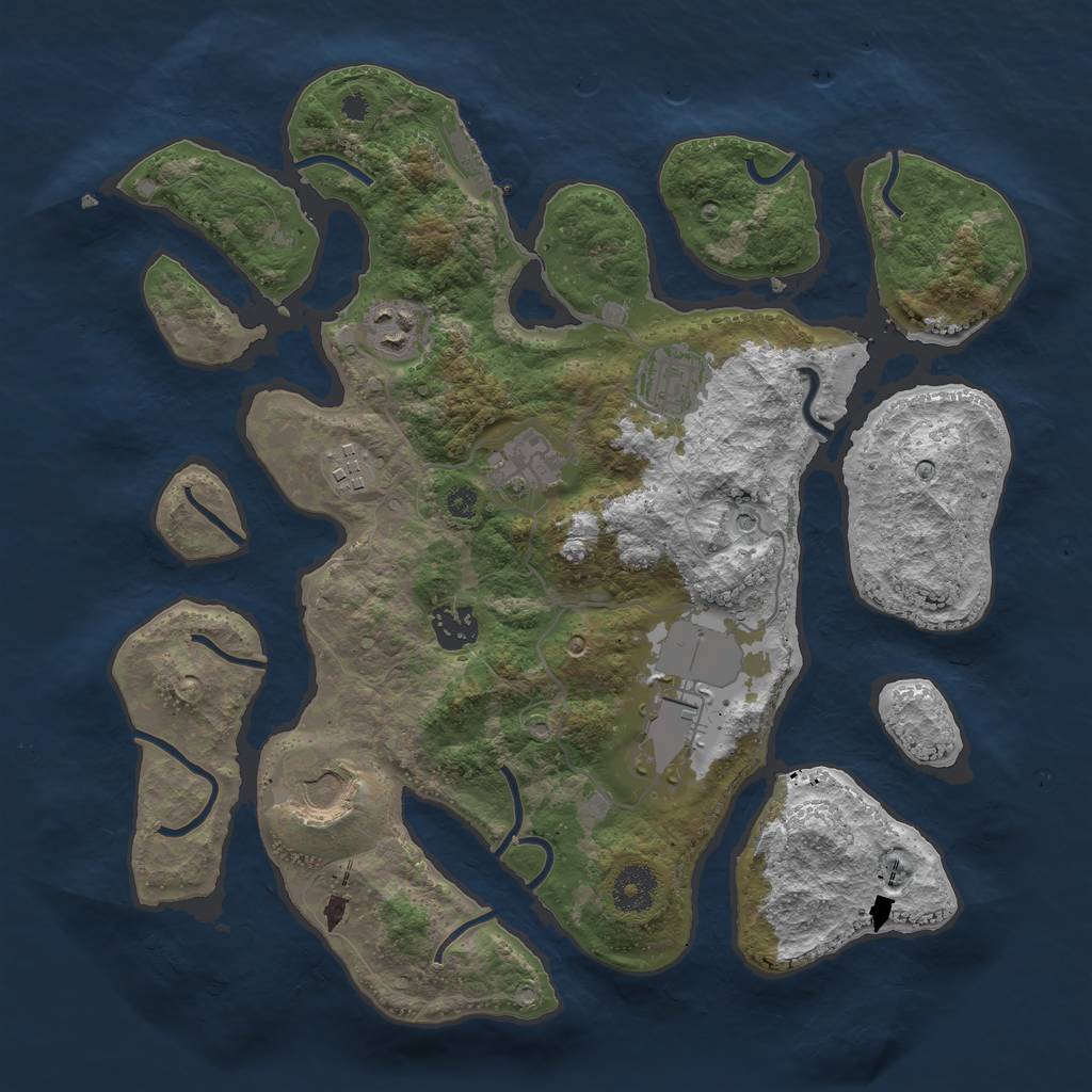 Rust Map: Procedural Map, Size: 3500, Seed: 800, 11 Monuments