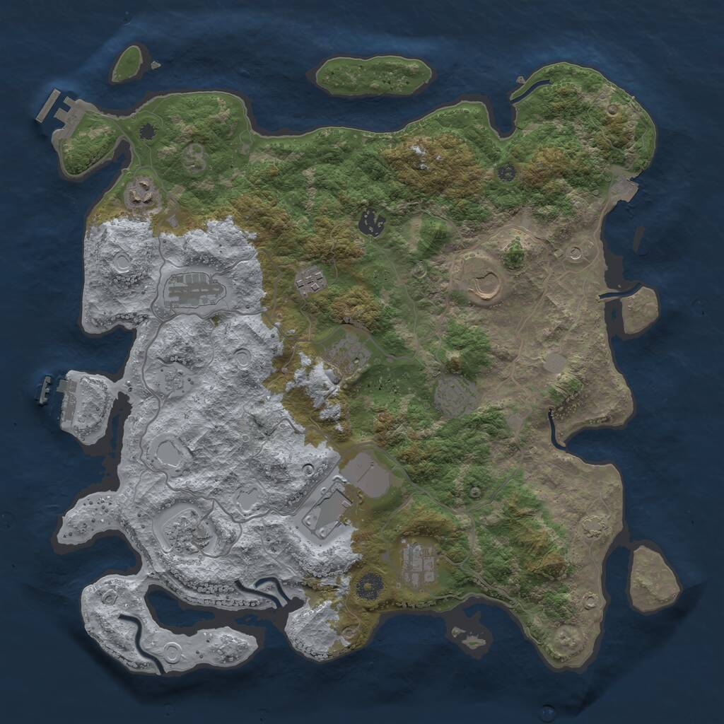 Rust Map: Procedural Map, Size: 4000, Seed: 294680398, 16 Monuments