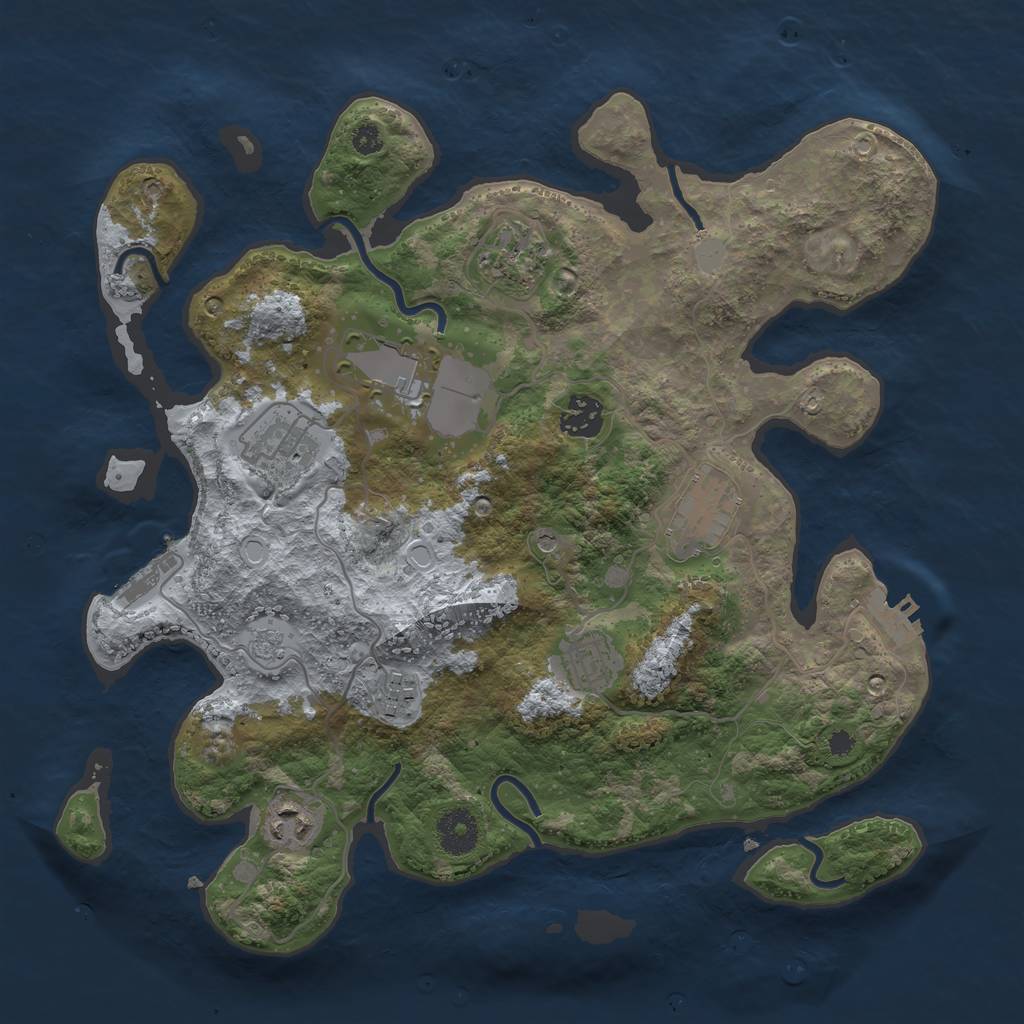 Rust Map: Procedural Map, Size: 3500, Seed: 145, 15 Monuments