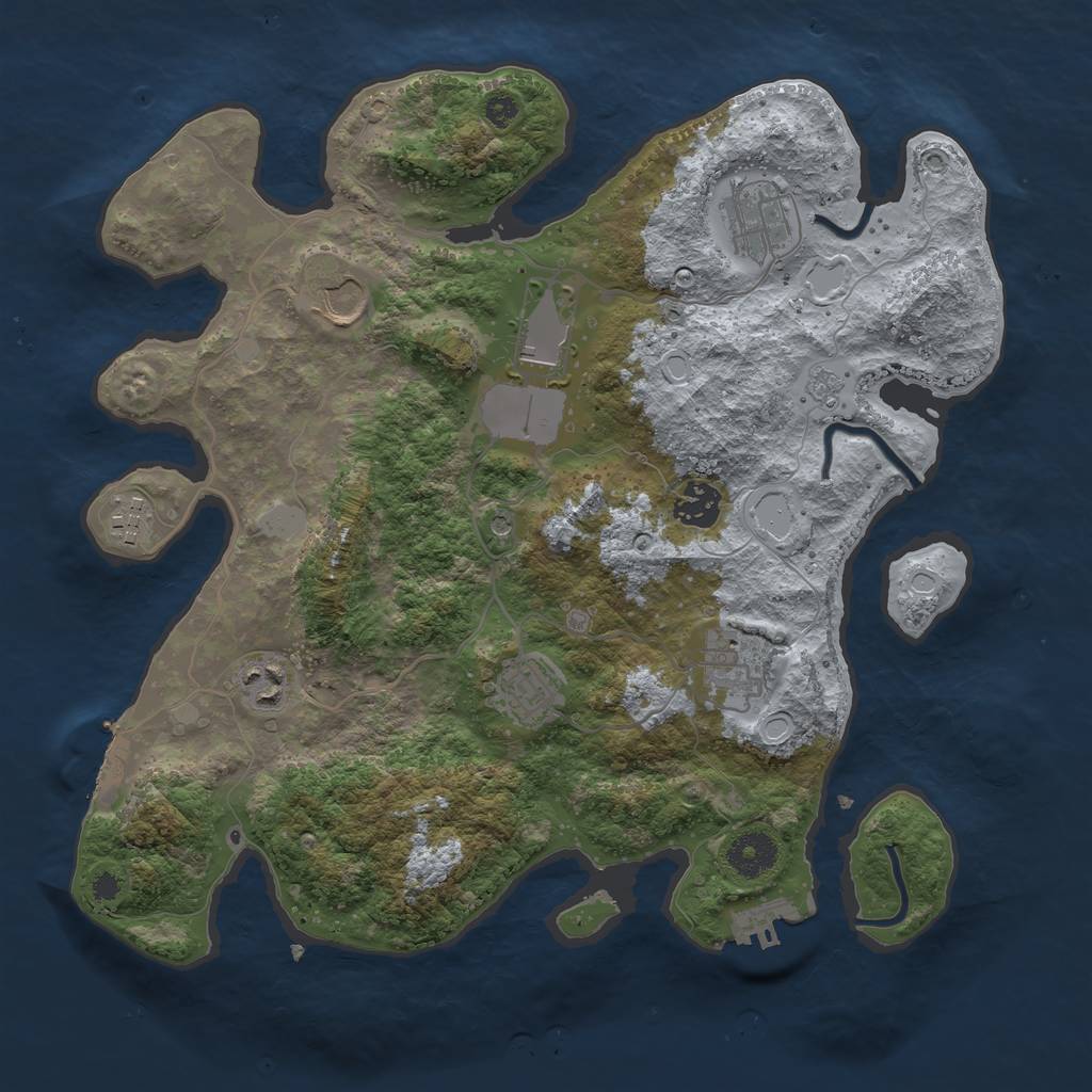 Rust Map: Procedural Map, Size: 3500, Seed: 2030, 15 Monuments