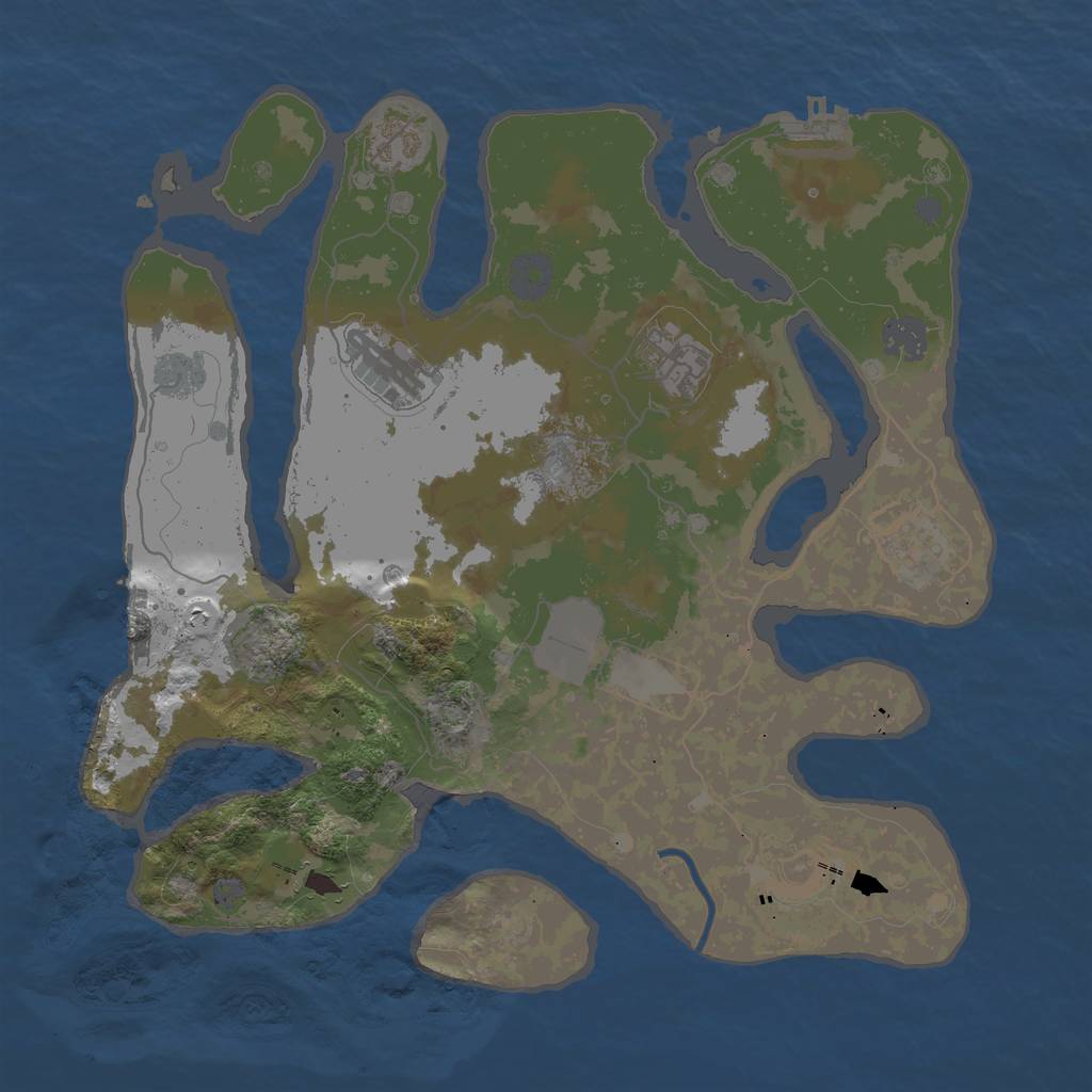 Rust Map: Procedural Map, Size: 3500, Seed: 788599, 15 Monuments