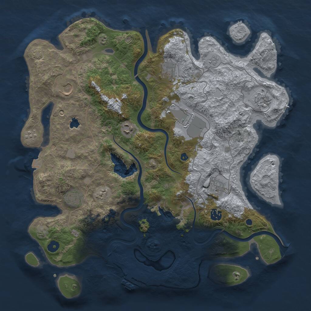 Rust Map: Procedural Map, Size: 4000, Seed: 2013495832, 14 Monuments