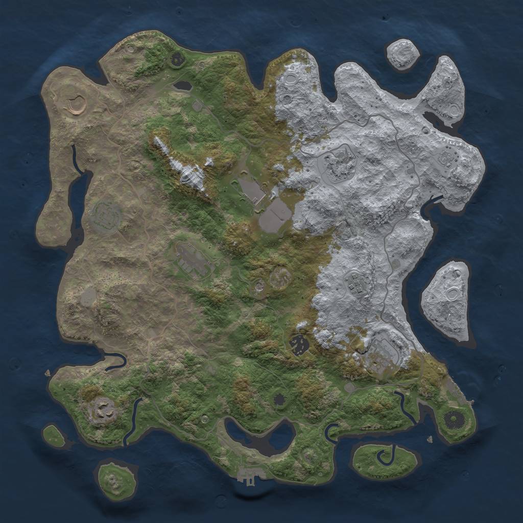 Rust Map: Procedural Map, Size: 4000, Seed: 2013495832, 16 Monuments