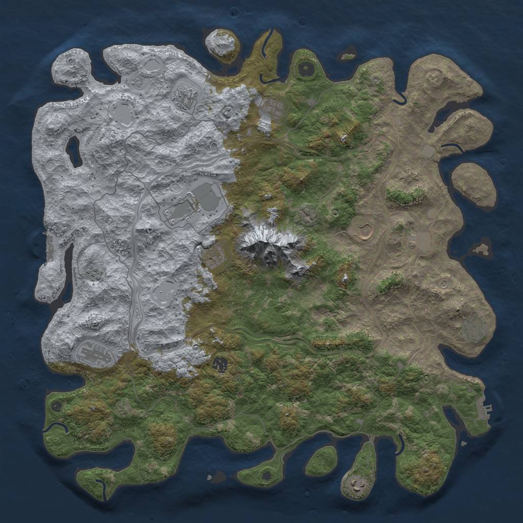 Rust Map: Procedural Map, Size: 5000, Seed: 779668, 18 Monuments